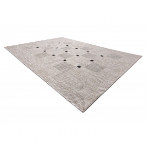 Pilkas sizalio kilimas su geometriniais motyvais FLOORLUX | 160x230 cm