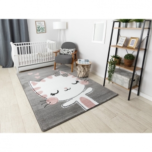 Pilkos spalvos kilimas PETIT KITTY | 120x170 cm