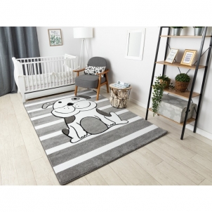 Pilkos spalvos kilimas PETIT PUPPY | 120x170 cm