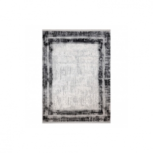 Pilkos spalvos kilimas su juoda kraštine TULS | 280x370 cm 
