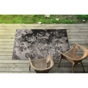 Pilkos spalvos sizalio kilimas FLOORLUX Gėlės | 160x230 cm