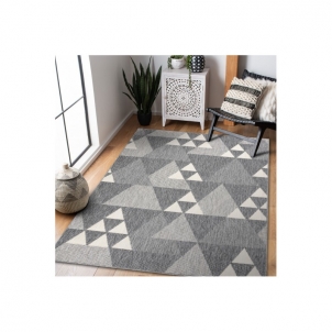 Pilkų atspalvių kilimas SPRING Trikampiai | 160x230 cm