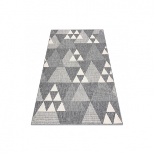 Pilkų atspalvių kilimas SPRING Trikampiai | 160x230 cm