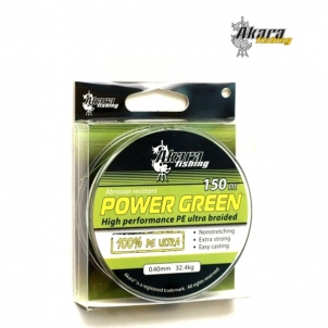 Pintas valas AKARA Power Green 150, 0.10 mm Žvejybiniai valai