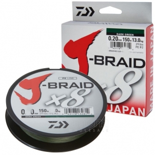 Pintas valas DAIWA J-Braid 8X 0.06mm150m šviesiai žalias, 0.10 mm Žvejybiniai valai