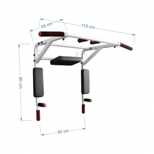 Prie sienos tvirtinamas skersinis + lygiagretės "ATLET 3 in 1" Pilkas, iki 200kg