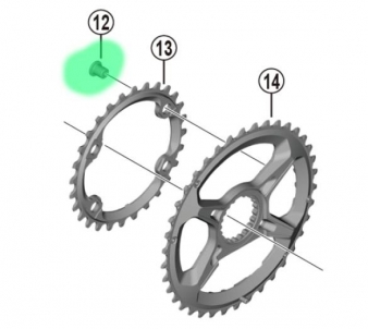 Priekinio dantračio tvirtinimo varžtas Shimano XT FC-M8000-2 M8x9 (4 vnt.)