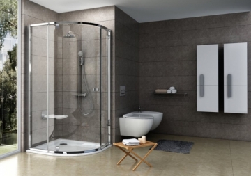 Semicircural shower Ravak Pivot, PSKK3-100, blizgi+glass Transparent 