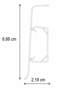 PVC Grindjuostė ESQUERO (2,5m*66,6mm*21,9mm) 604 Bianco platanas