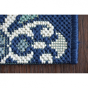 Raštuotas mėlynas sizalio kilimas COLOR Gėlės | 140x200 cm 
