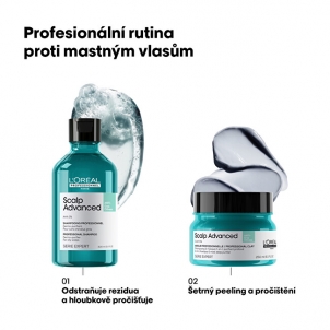 Šampūnas L´Oréal Professionnel Shampoo and mask for oily scalp 2 in 1 Scalp Advanced (Anti-Oiliness 2-in-1 Clay) 250 ml