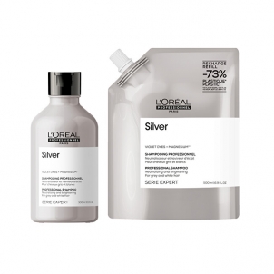 Shampoo L´Oréal Professionnel Silver Shampoo for Gray and White Hair Magnesium Silver ( Neutral ising Shampoo For Grey And White Hair ) - 300 ml - new packaging