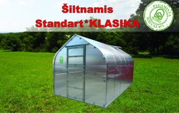 Šiltnamis Standart KLASIKA 2,5x4 m (10m2) (2 stoglangiai) su 4 mm polikarbonato danga