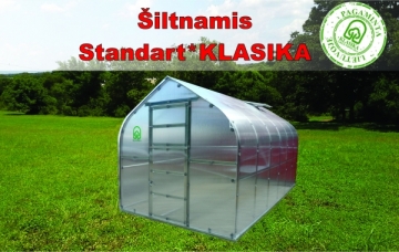 Šiltnamis Standart KLASIKA 2,5x8 m (20m2) (4 stoglangiai) su 4 mm polikarbonato danga