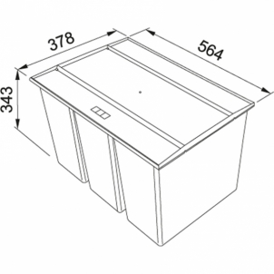 Šiukšliadėžė FRANKE Sorter 300-45, 22l.+2x10l.