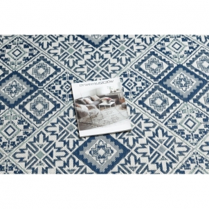Sizalio kilimas su mėlynais raštais COLOR | 160x230 cm 