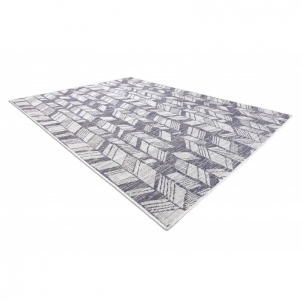Sizalio kilimas su mėlynais raštais SION Chevron | 120x170 cm