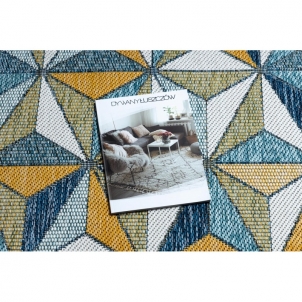 Sizalio kilimas su mėlynos spalvos akcentais COOPER Mosaic | 160x220 cm 
