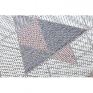 Sizalio kilimas su rožinės spalvos efektais SION Trikampiai | 120x170 cm