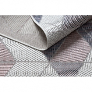 Sizalio kilimas su rožinės spalvos efektais SION Trikampiai | 200x290 cm