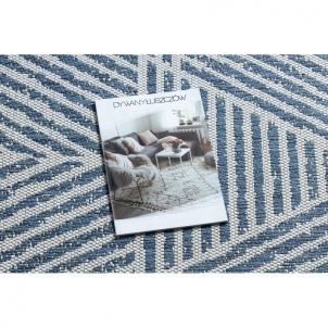 Smėlio spalvos kilimas su mėlynais raštais COLOR Zigzagas | 160x230 cm 