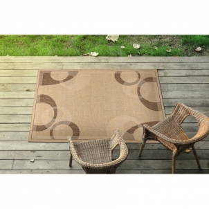 Smėlio spalvos kilimas su rudais raštais FLOORLUX | 60x110 cm