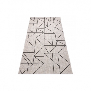 Smėlio spalvos sizalio kilimas su geometriniais motyvais FLOORLUX | 60x110 cm