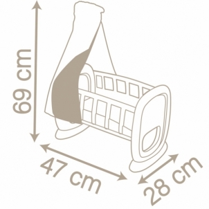 Smoby lėlės lopšys su stogeliu