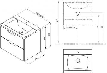 Cabinet po praustuvu Ravak SD Classic II, 800 white/white