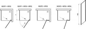 Stacionari sienelė Ravak Nexty, NPSS-100 blizgi+Transparent