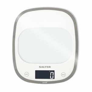 Svarstyklės Salter 1050 WHDR White Curve Glass Electronic Digital Kitchen Scales