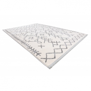 Šviesus kilimas su pilkais raštais REBEC | 80x150 cm 