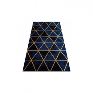 Tamsiai mėlynas kilimas su aukso akcentais EMERALD | 140x190 cm 