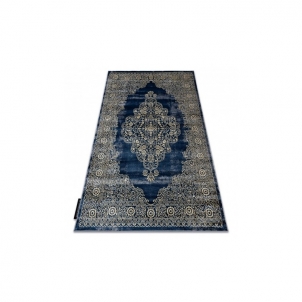 Tamsiai mėlynas kilimas su ornamentais DE LUXE | 140x190 cm 