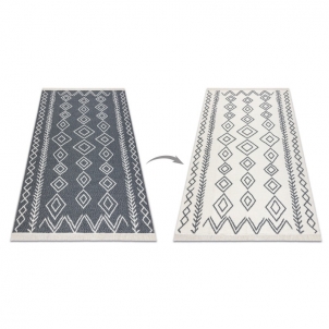 Tamsiai pilkas dvipusis kilimas TWIN Boho | 120x170 cm