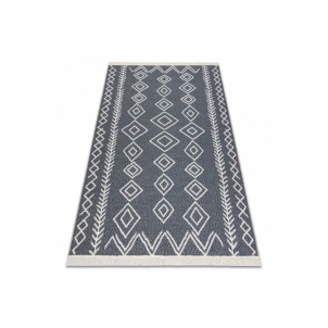 Tamsiai pilkas dvipusis kilimas TWIN Boho | 120x170 cm