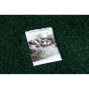Tamsiai žalias ilgo plauko kilimas SOFFI | 70x300 cm 
