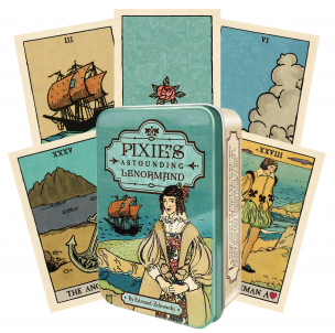 Taro kortos Pixie Astounding Lenormand skardinėjė dėžutėje 