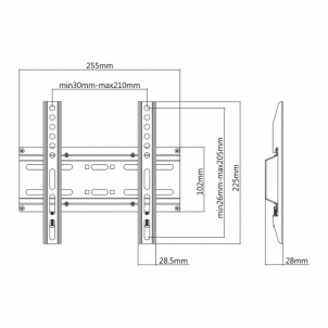 Televizoriaus laikiklis Sbox Fixed Flat Screen LED TV Mount 23-43 35kg PLB-2522F