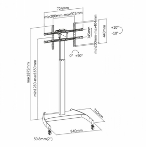 Televizoriaus laikiklis Sbox Floor Flat Screen Flat TV Stand with Gas spring system FS-946