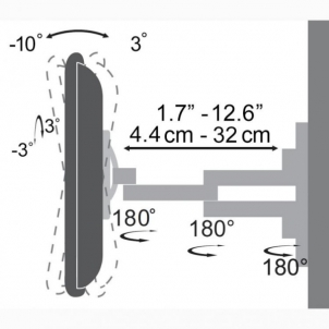 Televizoriaus laikiklis Sbox Full Motion Flat Screen LED TV Mount 13-28 20kg LCD-903