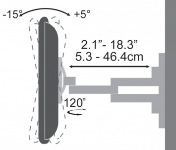 Televizoriaus laikiklis Sbox Full Motion Flat Screen LED TV Mount 37-70 40 kg PLB-3646