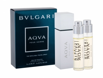 Tualetes ūdens Bvlgari Aqva Pour Homme Eau de Toilette 3x15ml Vīriešu smaržas