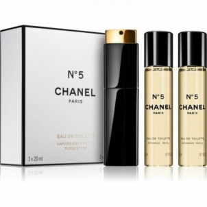 Tualetinis vanduo Chanel No. 5 - EDT 20 ml (pakartotinai užpildomas) + 2 x 20 ml Kvepalų ir kosmetikos rinkiniai