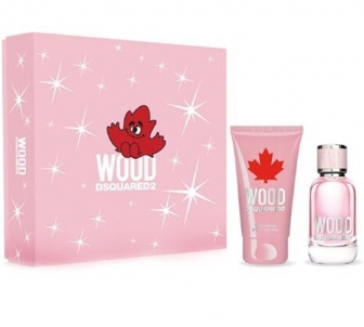 Tualetinis vanduo Dsquared² Wood For Her - EDT 30 ml + kūno kremas 50 ml Smaržu un kosmētikas komplekti