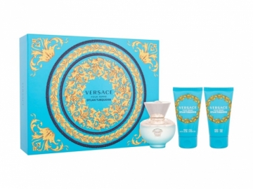 Tualetinis vanduo Versace Dylan Turquoise Edt 50 ml + dušo želė 50 ml + kūno gelis 50 ml Kvepalų ir kosmetikos rinkiniai