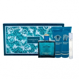 Tualetes ūdens Versace Eros EDT 100ml + Aftershave Balm 100 ml + Shower Gel 100 ml + Edt 10 ml (Rinkinys) Vīriešu smaržas