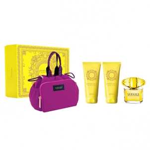 Tualetinis vanduo Versace Yellow Diamond EDT 90 ml + kūno losjonas 100 ml + dušo želė 100 ml + kosmetinė