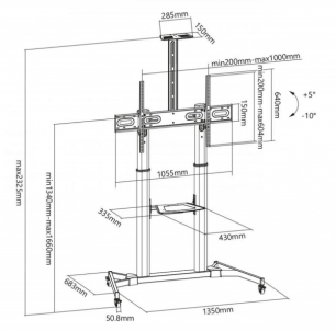 TV stovas Sbox Floor Ultra-Large LED TV Stand 60-100 100kg FS-3610 Damaged Box