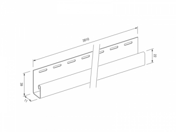 Užbaigimo elementas JSV15-3,81M sidingVOX yellow geltn Dailylenčių jungiamosios detalės (PVC, MPP, medžio)